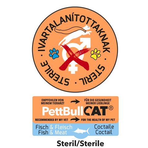 PettBullCat® Steril Fish Meat Coctail HalHús (200 gr) Ivartalanított cicáknak