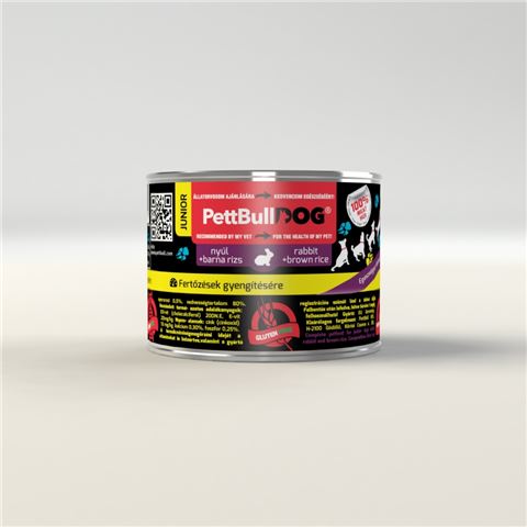 PettBullDog® Junior - Nyúl barna rizzsel (200 gr)